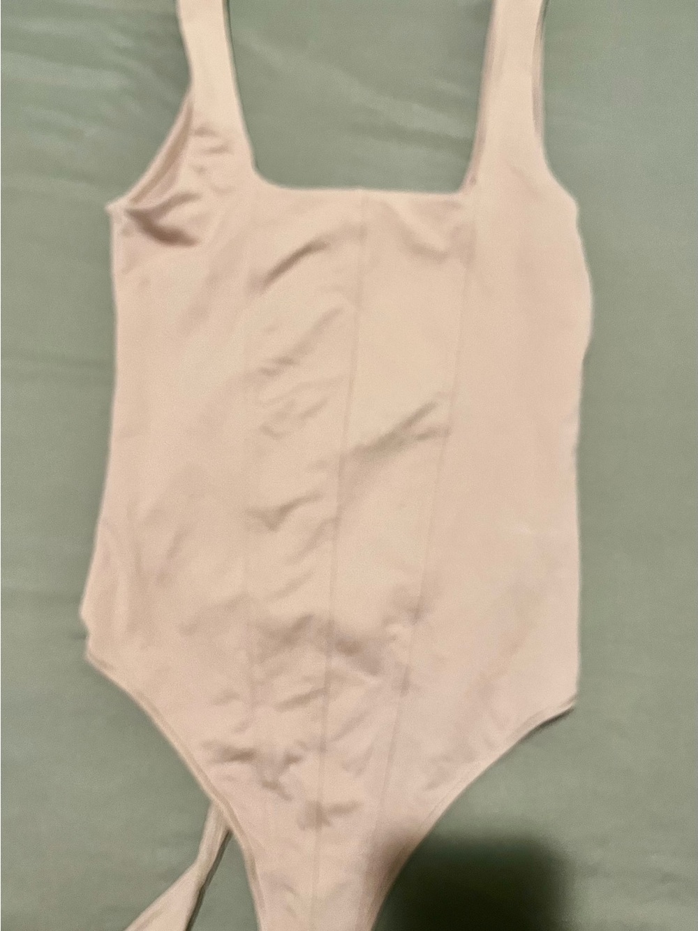 Abercrombie & Fitch Pink Square-Neck One-Piece Bodysuit